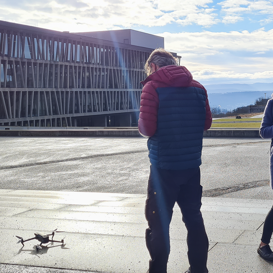 Drohnenaufnahmen an der Mensa Morgenstelle 